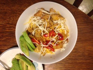 Chicken Fajitas Over Brown Rice